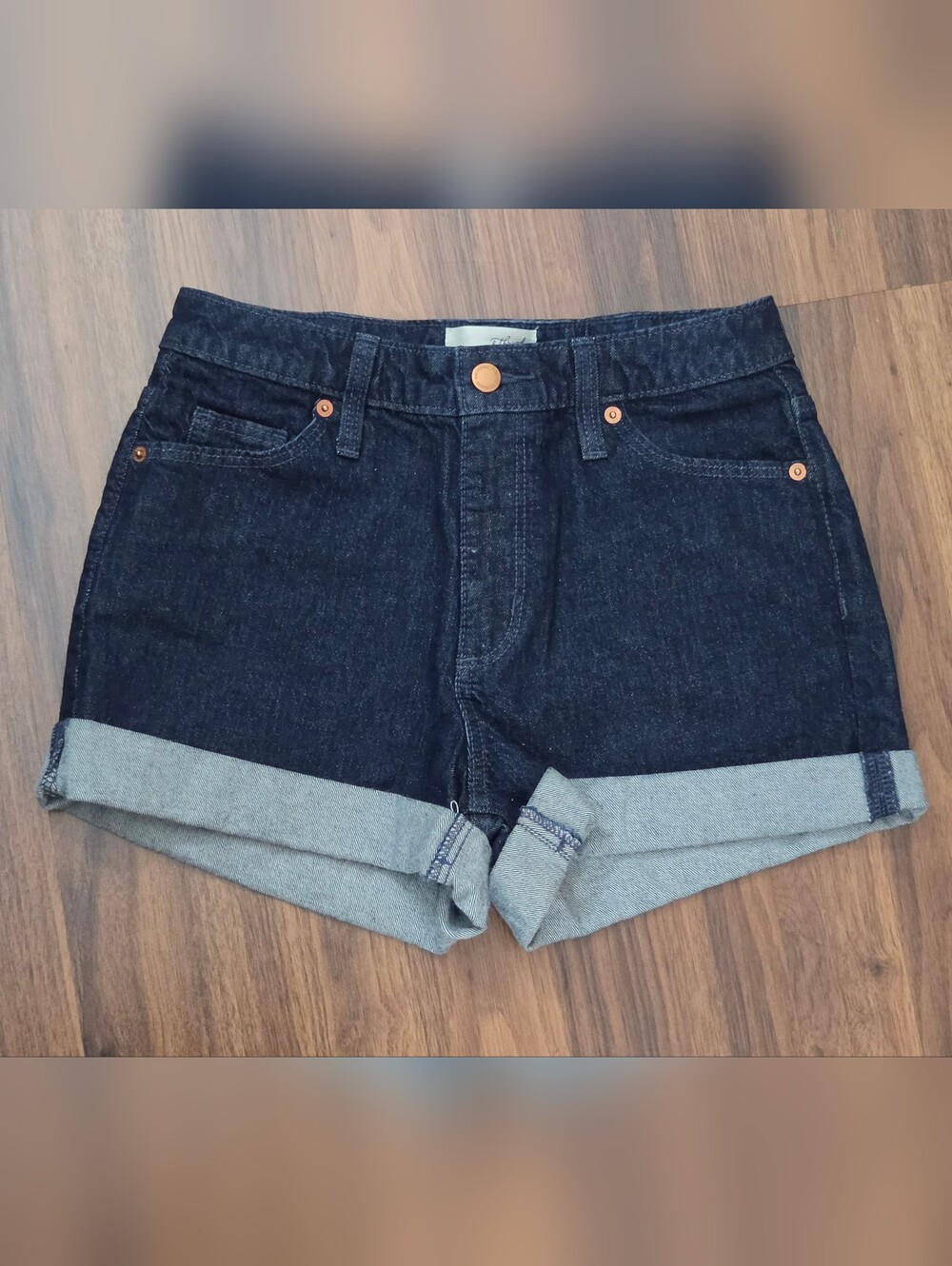 Universal Thread Dark Blue Rolled Hem Denim Shorts